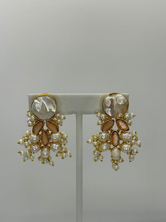 Premium Brown MOP Earrings - Mother of Pearl