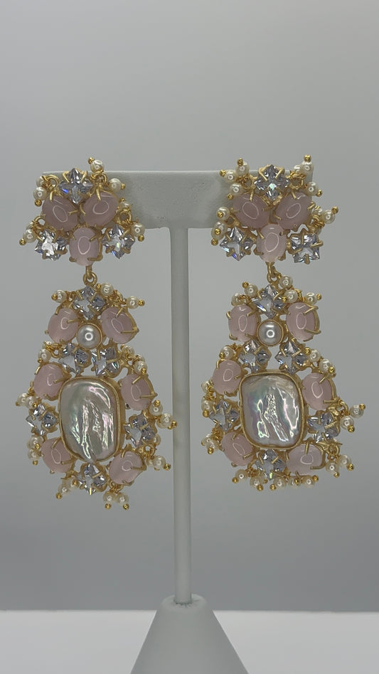 Premium Baby Pink MOP Earrings - Mother of Pearl