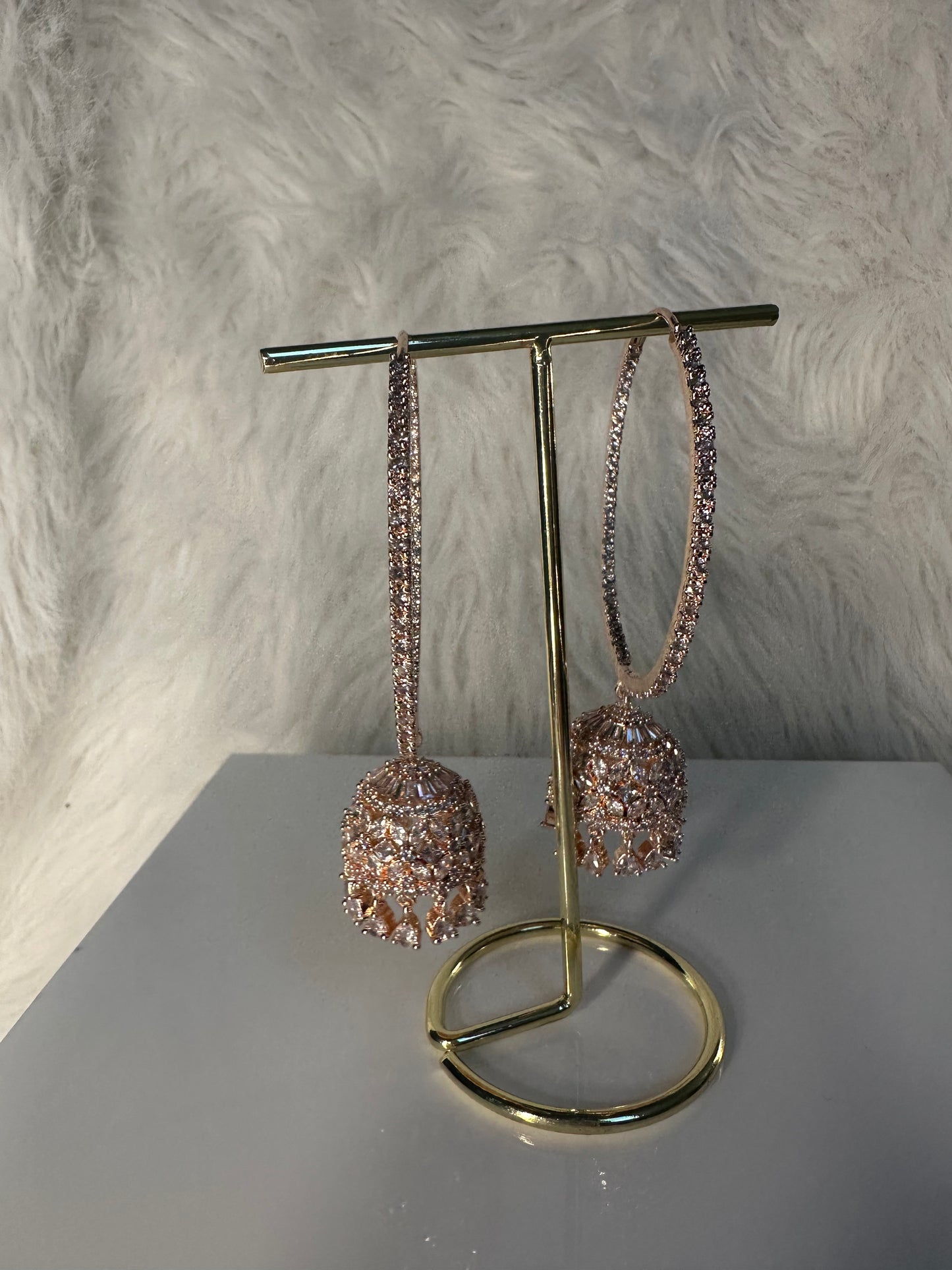 Aliza AD Rose Gold Bali Hoop Earrings