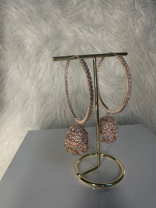 Aliza AD Rose Gold Bali Hoop Earrings
