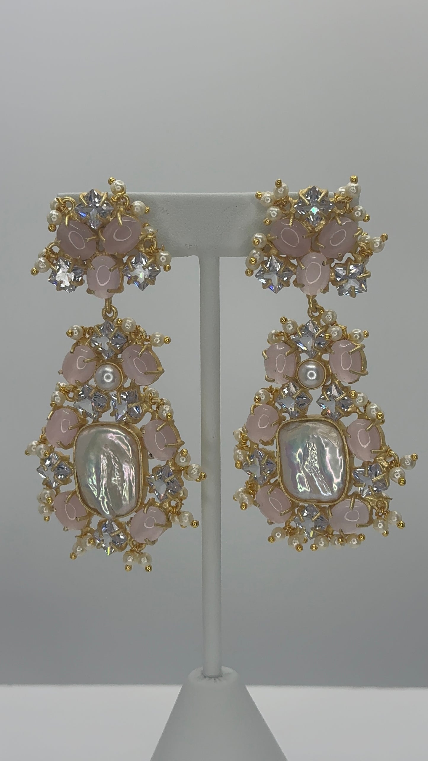 Premium Baby Pink MOP Earrings - Mother of Pearl